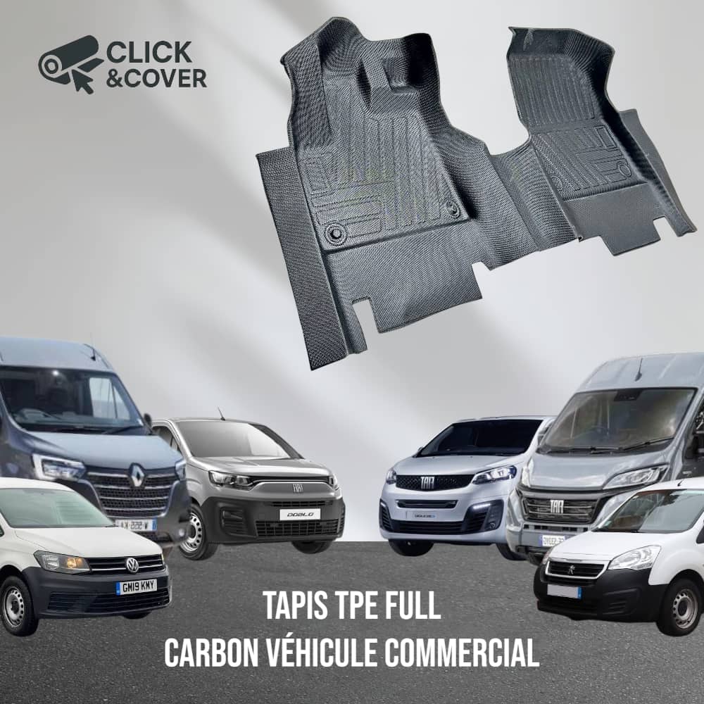tapis tpe 7d full carbon véhicule commercial 1 piece – Click&Cover