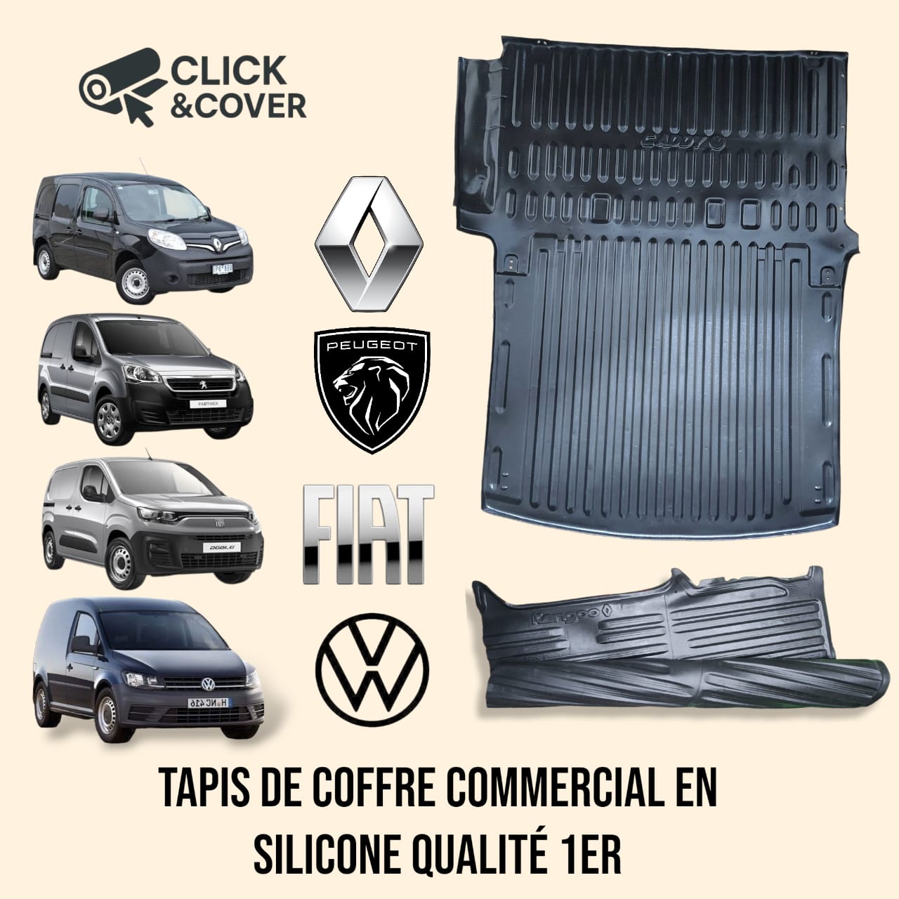 Tapis coffre commercial en silicone 1er